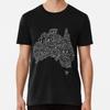Black and White Australian Slang Map Premium S To 5XL Made In the AU/USA T-Shirt