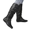 2024 Winter New Fashionable Women's Low Heel Round Toe High Knee Boots With Stylish Buckle
