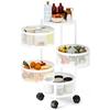 Rotating Storage Rack Fruit Basket for Kitchen 3/4/5 Tier Circular Rotating Basket Fruit and Vegetable Metal Wire Shelf with Top Lid (White)
