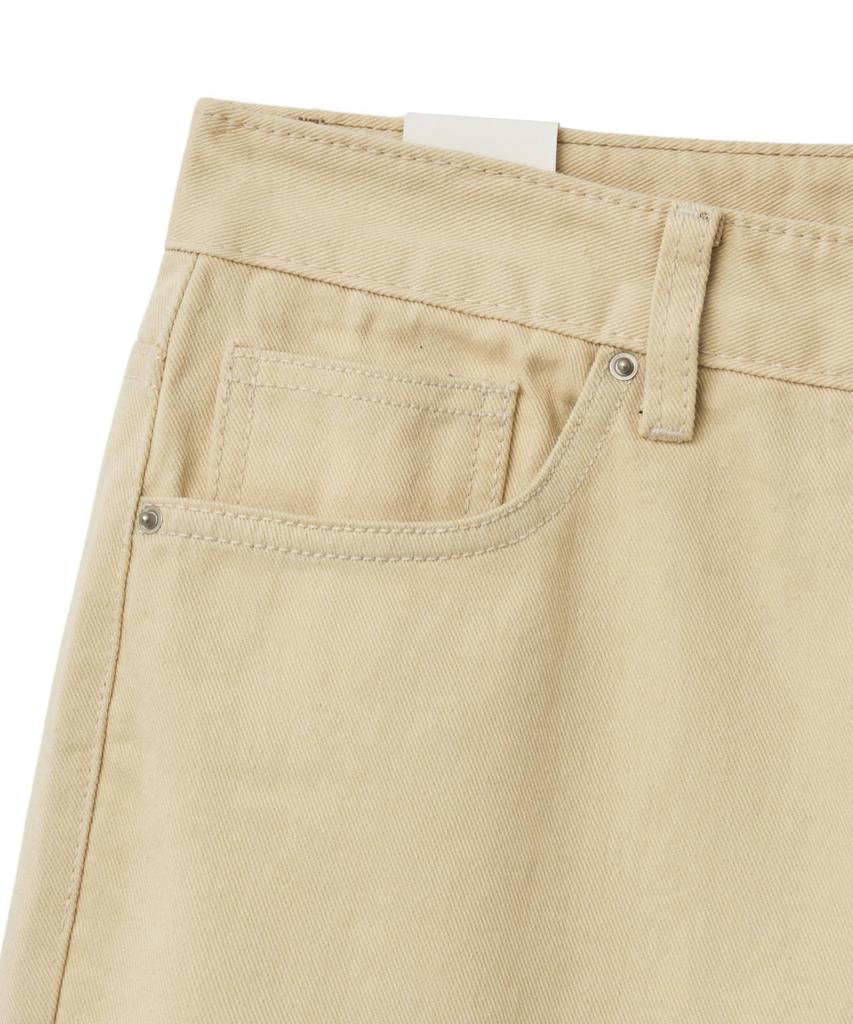 NOIRER FOR WOMAN Cotton Loose Flare Pants (Pale Yellow)