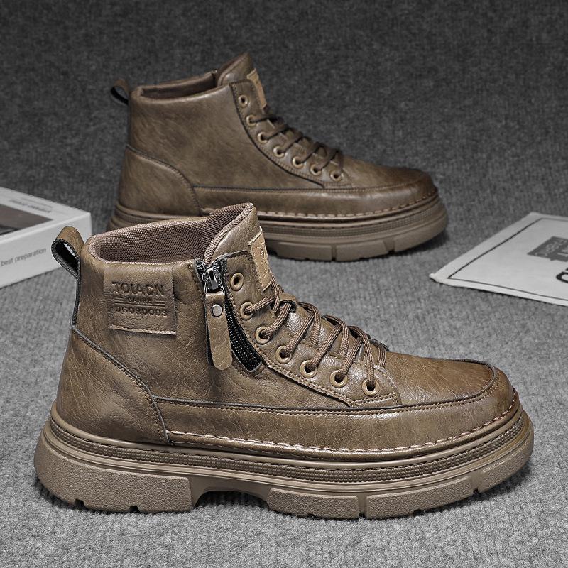 Ботинки Martin мужские весенние британские американские ретро локомотивные кожаные ботинки мужские повседневные кожаные ботинки усиливающие водонепроницаемые рабочие ботинки