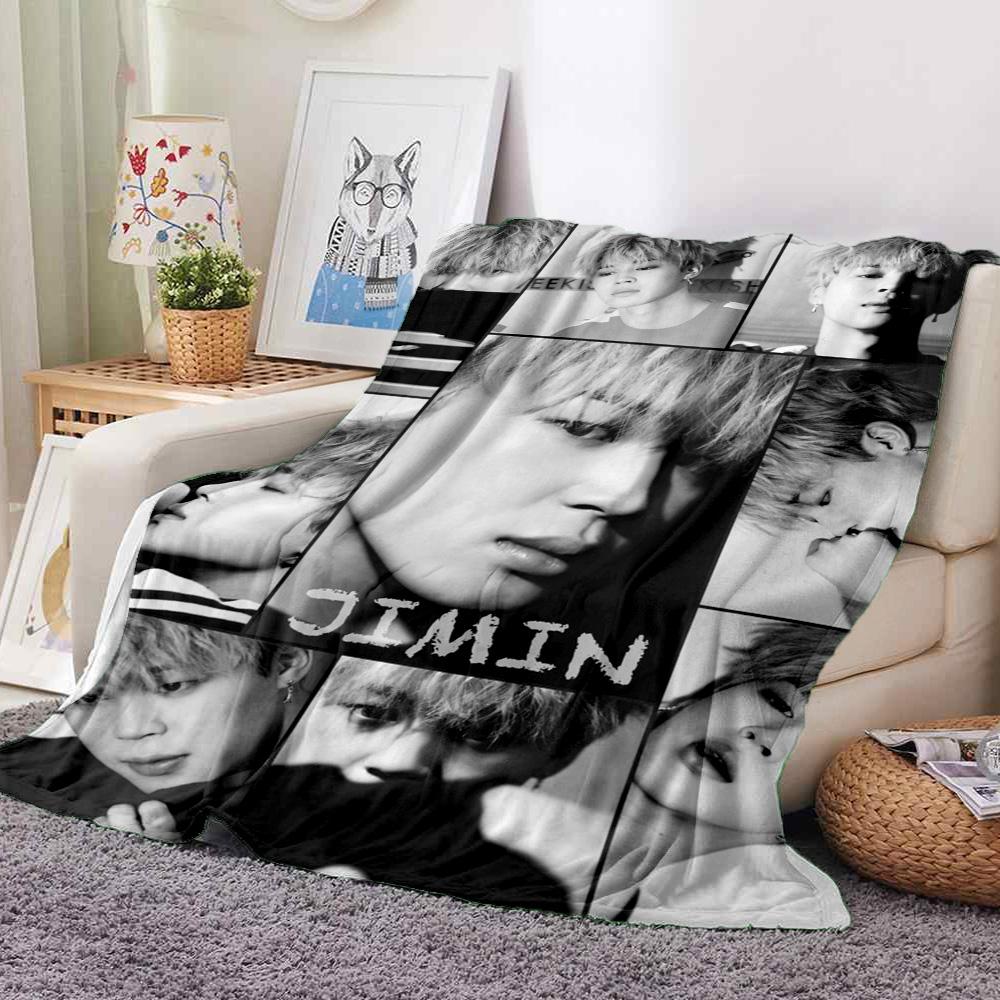 Jimin Collage Flannel Blanket Throw Blanket Soft Warm Sofa Bed Camping Car home Decor Unique Christmas Gift C9301895