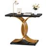 VEVOR 100 cm Gold Console Table, Modern Desk Behind the Couch, Wood Rectangle Entrance Desk