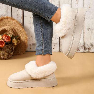 Осенние Новые Женские Снежные Сапоги Круглый Носок Толстая Подошва Противоскользящий Дизайн Повседневный Универсальный Стиль Модные Снежные Сапоги