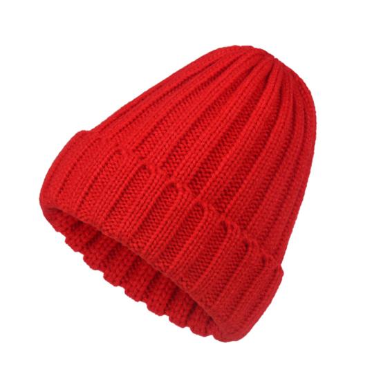 Women Winter Hat Solid Color Thick Warm Knit Hat Brimless Ribbed Breathable Hat with Good Elasticity Headwear