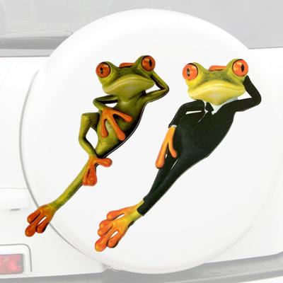 Забавная 3D лягушка Автомобильная наклейка против царапин Водонепроницаемая виниловая наклейка Авто украшение