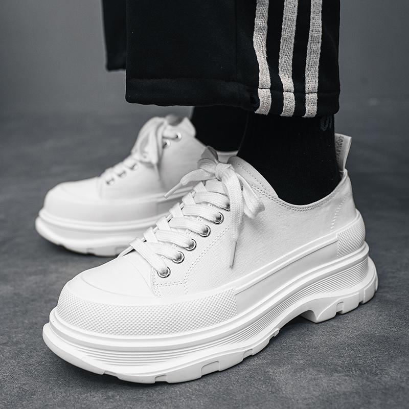 Мужские невидимые кроссовки, увеличивающие рост: 12 см высокие, 10 см повседневные парусиновые туфли на толстой подошве, модные туфли COS.