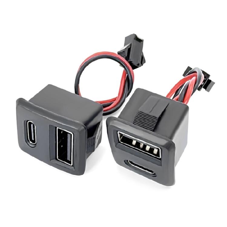 2 шт. USB 2.0 и Type-C Female Разъем Женский USB Лампа Зарядка Розетка Питания Для Домашней и Офисной Электроники