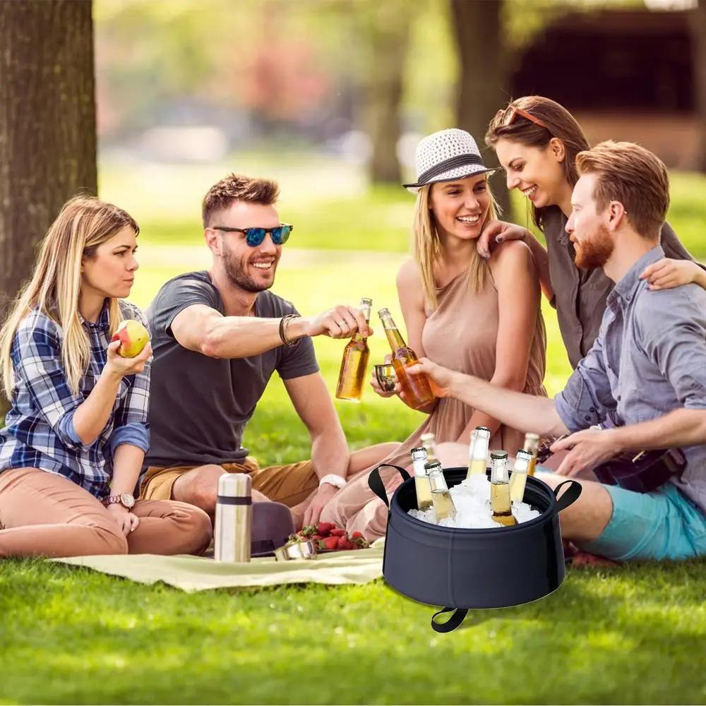 Waterproof Portable Wash Basin Collapsible Foldable Washbasin Basket Folding Water Basin Fishing