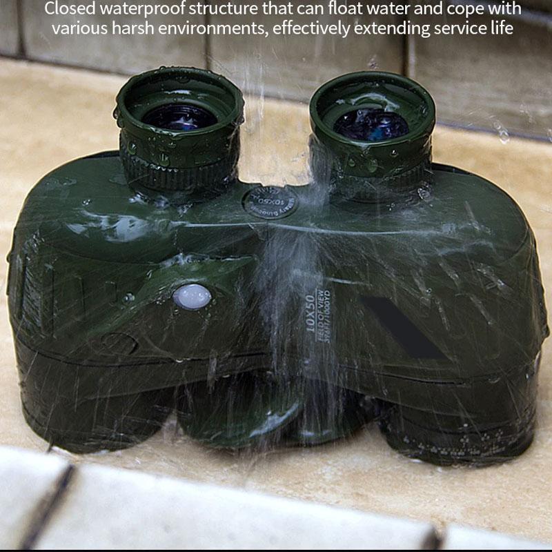 Binoculars Hd 10x50 With Compass Rangefinder Professional Waterproof Powerful High Power Telescope Boating Bird Watching Hunting