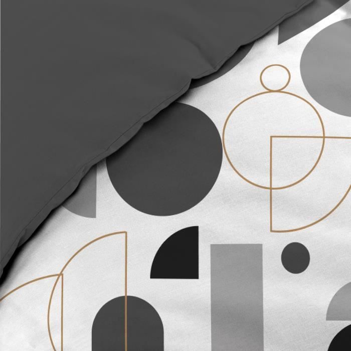 Housse couette + 2 taies 220 x 240 cm Chilipop noir