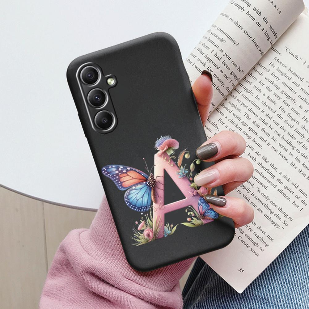 Phone Case For Samsung Galaxy A15 A25 A35 A55 A13 Colorful Letter Love Flower Butterfly Women INS Shell Fundas Bumper Soft Cover