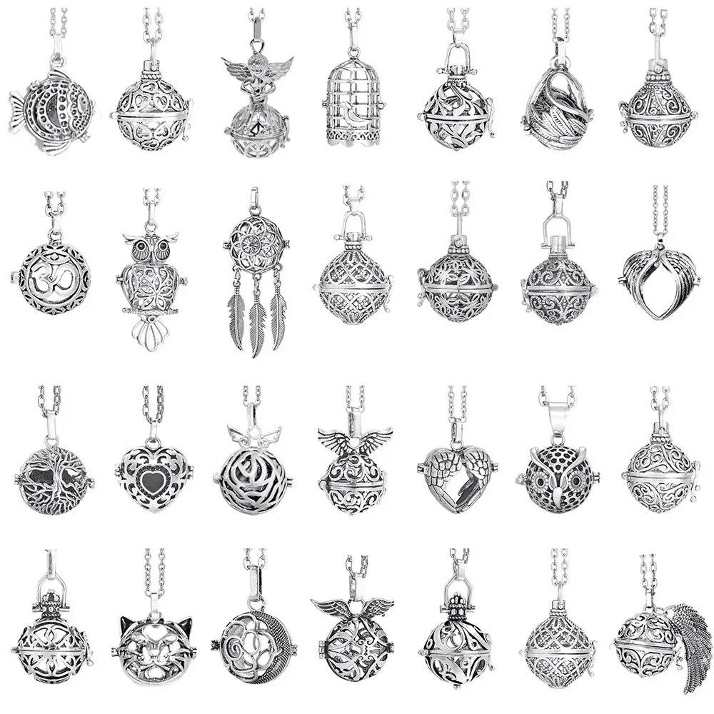 Музыкальный колокольчик Мексиканский шар ангела, медальон, ожерелье, антикварное винтажное ожерелье для беременных, диффузор эфирного масла, ожерелье для ароматерапии