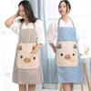Stripe Cartoon Apron with Pockets Pig Pattern Apron Adjustable   Household