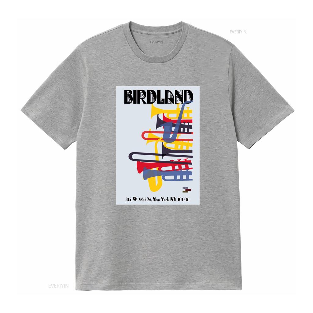 Birdland 1949 Poster Theater Bird Cotton T Shirt Jazz Music Live Coltrane Design New York Inspired Retro Style vintage Washed