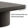 78cm Square Coffee Table for Living Room, Modern Wood Veneer Top with Parquet Pattern & Cylindrical Base, Thickened Tabletop, Easy Assembly, Black