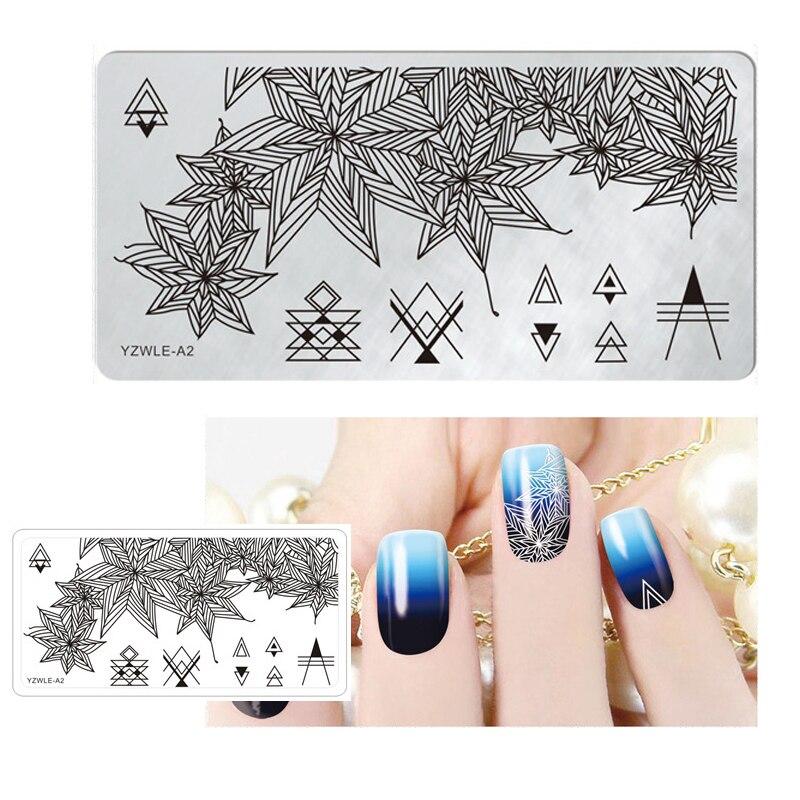 1 шт., прямоугольный шаблон для дизайна ногтей, 12X6 см, оригами, кружево, виноградная лоза, цветы, листья, дизайн изображений для девочек, DIY пластина для штампов для ногтей