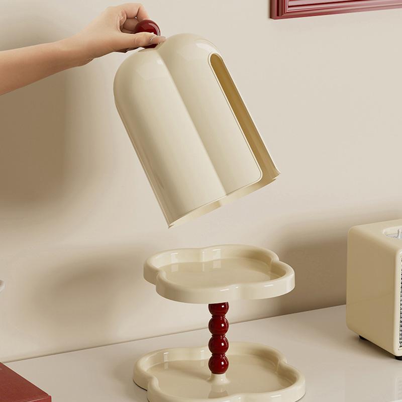 Vintage Tissue Box with Lid Double-layer Storage Rack for Roll Paper Key Jewelry Dust-proof Pumping Paper Box Home Organizers