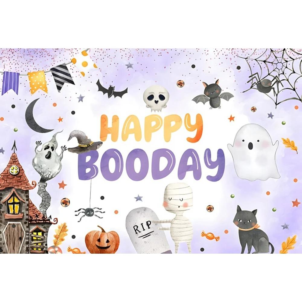 Счастливого Хэллоуина вечеринка украшение подвесная ткань ужас луна тыква ведьма летучая мышь замок фотостудия фон ткань