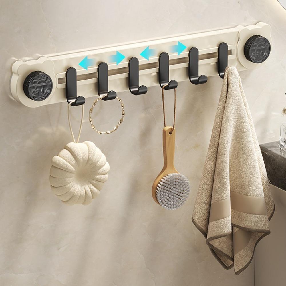 Wall Mounted Suction Cup Door Rear Hook Punch-Free Coat Hanger Bathroom Towel Rack  for Home