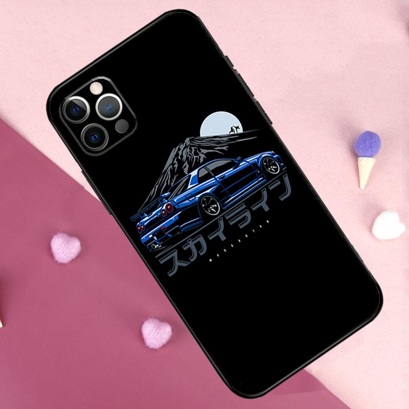 Чехол JRM Skyline GTR R34 для iPhone 15 16 14 Pro Max Plus 13 12 Mini 11 Pro Max X XR XS Max 7 8 задняя крышка