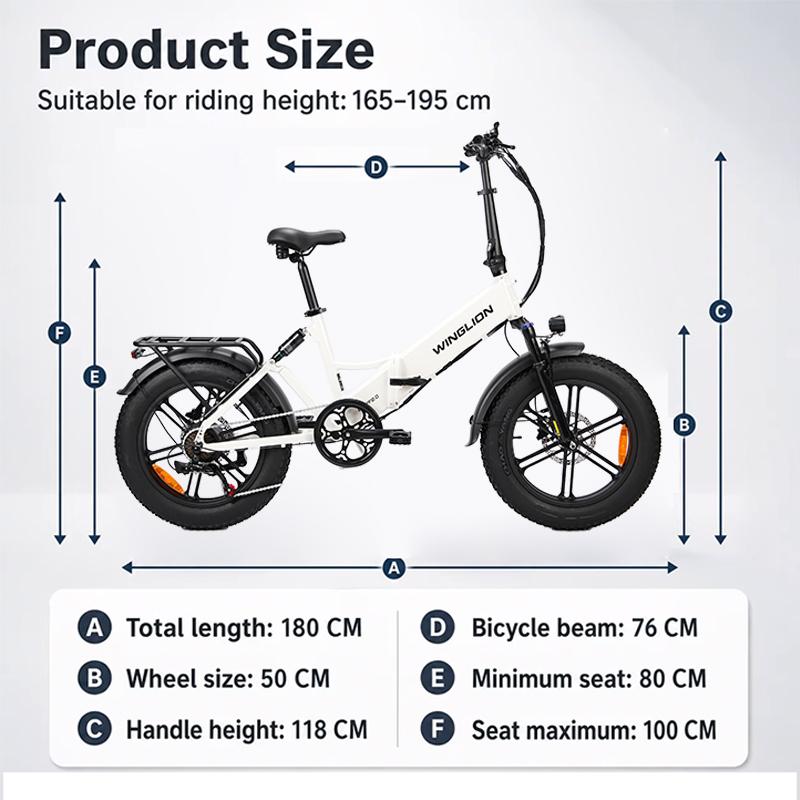 Foldable Electric bike PULUMA ebike-FF2.0.48 V 15AH, Double suspension Fork, 20*4.0 wide tires, 80 km assisted range, urban commuting Electric bike