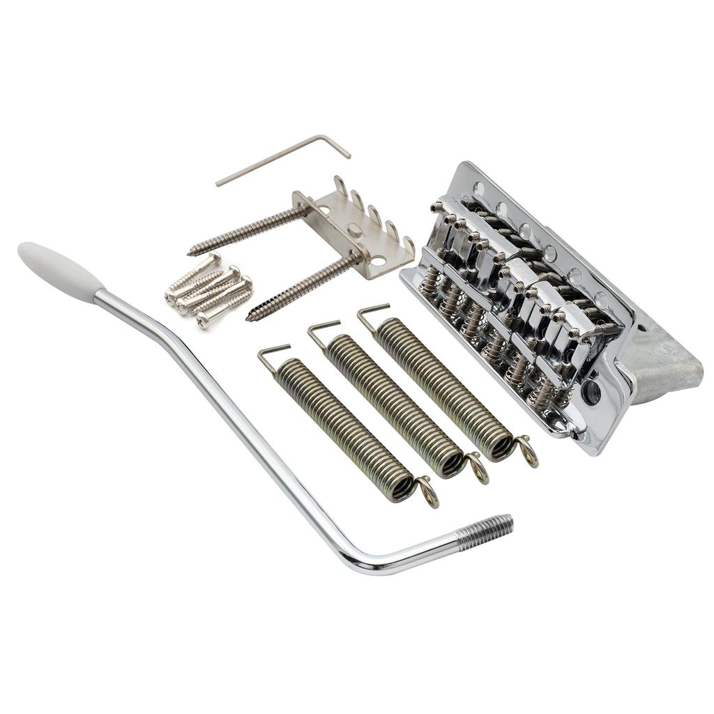 Musiclily Pro Vintage 6 Point Tremolo Unit Bridge 36mm for Short Block Squier Strat Electric Chrome 10.5mm Guitar,