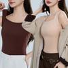 Thermal Tank Top for Womem Sleeveless Camisole Shirt with Bulit-in Bra Warm Undershirt Base Layer for Cold Weather