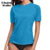 Women Short Sleeve Rash Guard Top Shirts Rashguard Swimwear Surf Top UPF 50+ Running Swimming Shirt Biking Shirt Swimsuit Surfing Suit