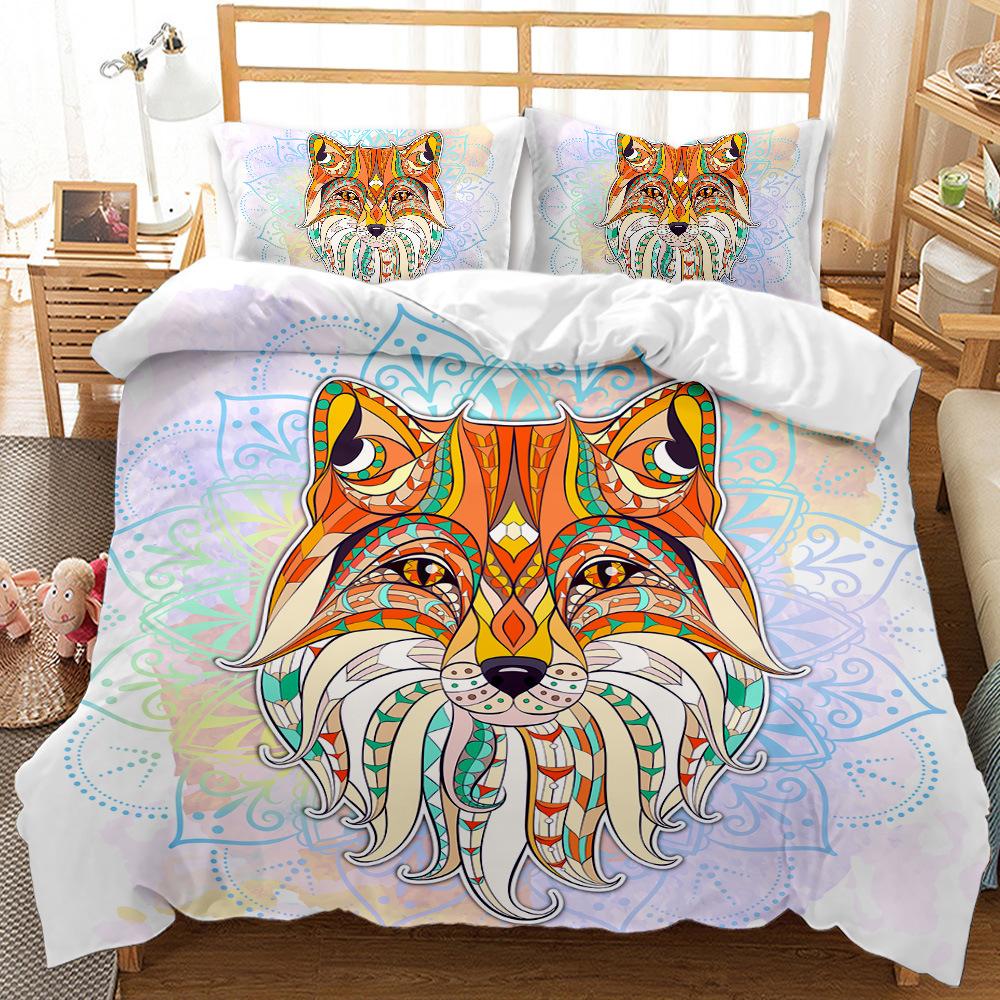 3D Bohemian Bedding Set King Queen Bed Duvet Cover Pillowcases 2/3pcs Animal Cover Set Kid Adult Gift Exotic Style