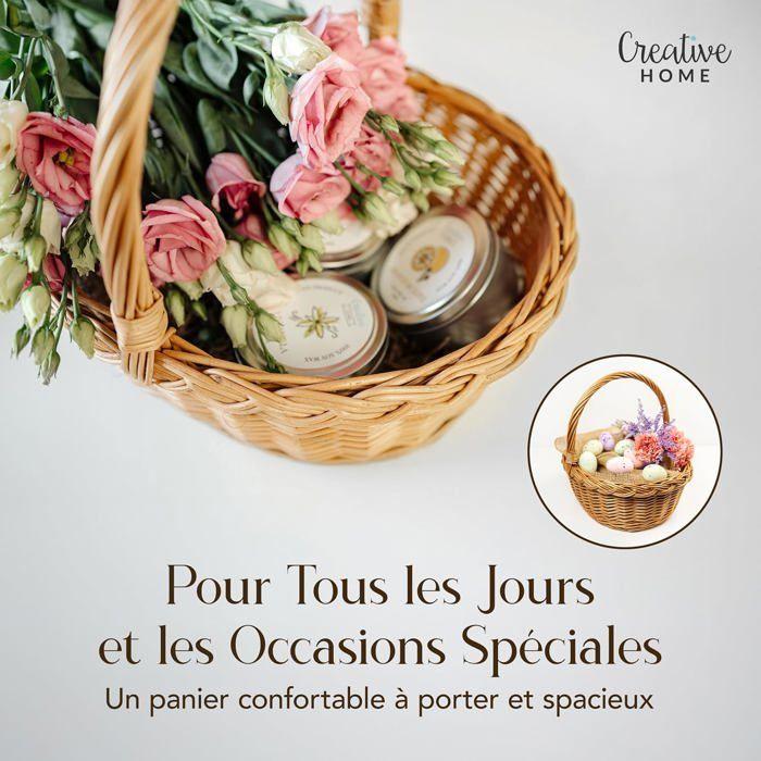 Panier osier rangement - Panier pique nique - 35x30x35cm - 100% Naturel - Durable