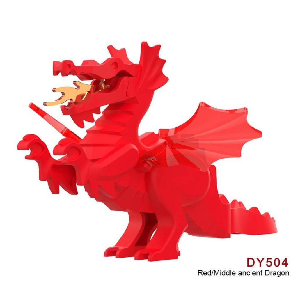 Single Sell Medieval Knight War Horses Wolves Tiger Bears Deer Dragon Animal Decorative Toy Moc Building Block Rope Saddles K039