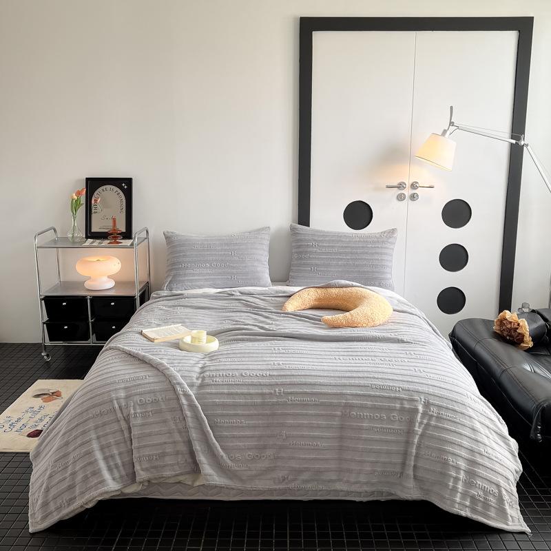 Romantic Silver Grey Rabbit Fleece Blanket