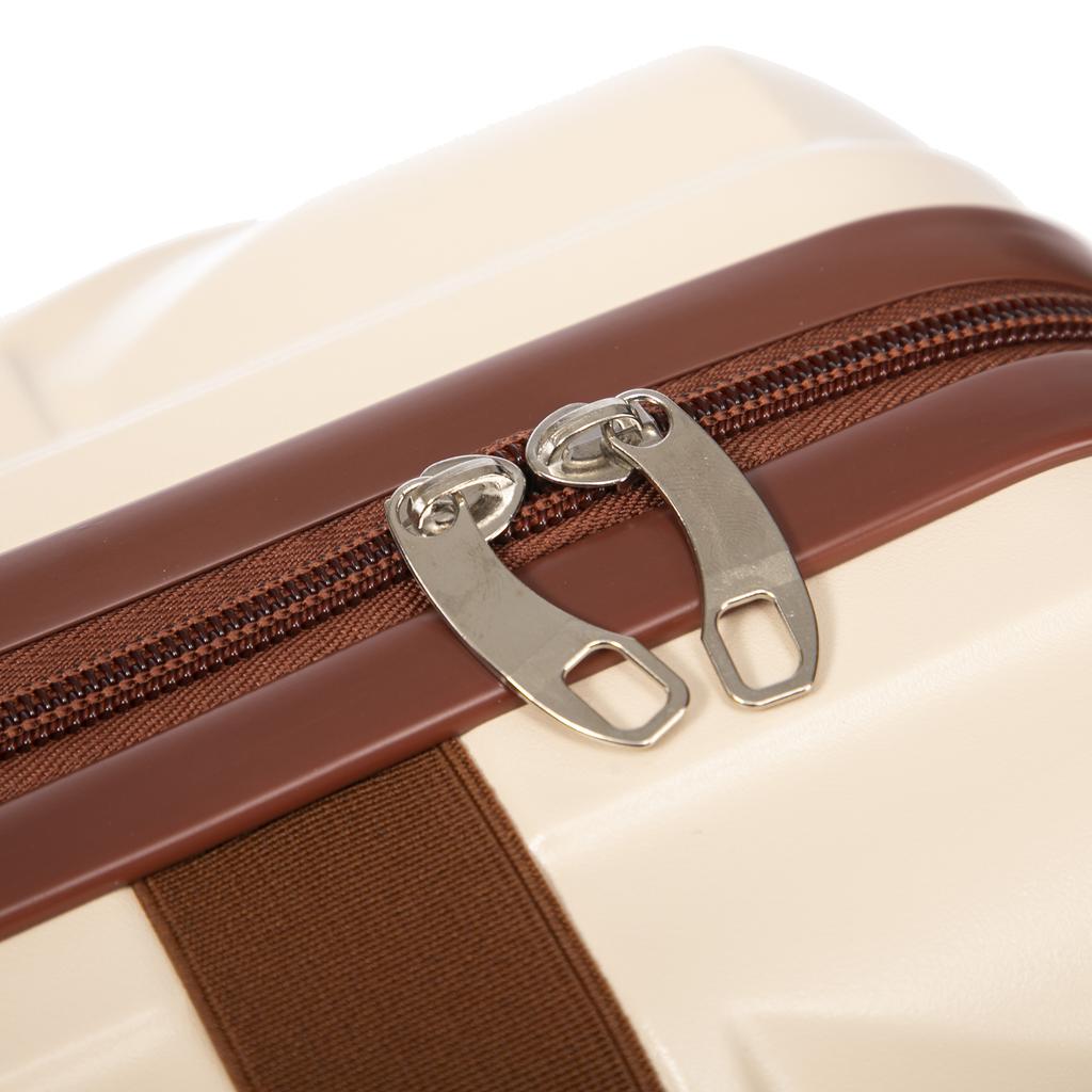 14"/19"/24"/28" 4-Piece ABS Spinner Luggage Set - Side Handles, Hanging Hook & Protective Feet - Combination Lock & Cosmetic Bag (Beige)
