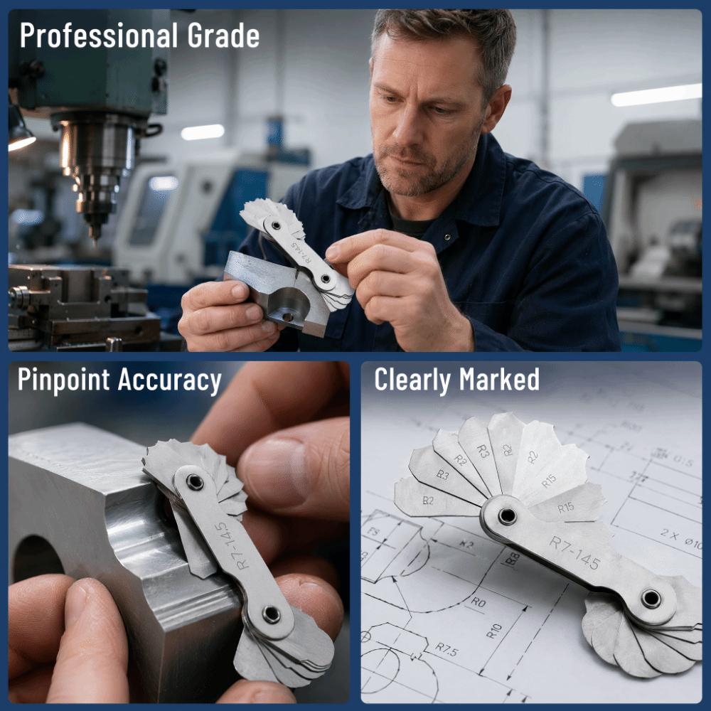 Stainless Steel Radius Fillet Gauge R7-14.5MM External Internal Gauge For Measuring