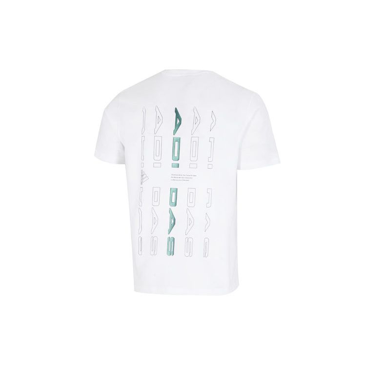 adidas JF SS Tee 2 Logo Повседневная футболка с круглым вырезом и коротким рукавом Мужские топы Белые HM2979