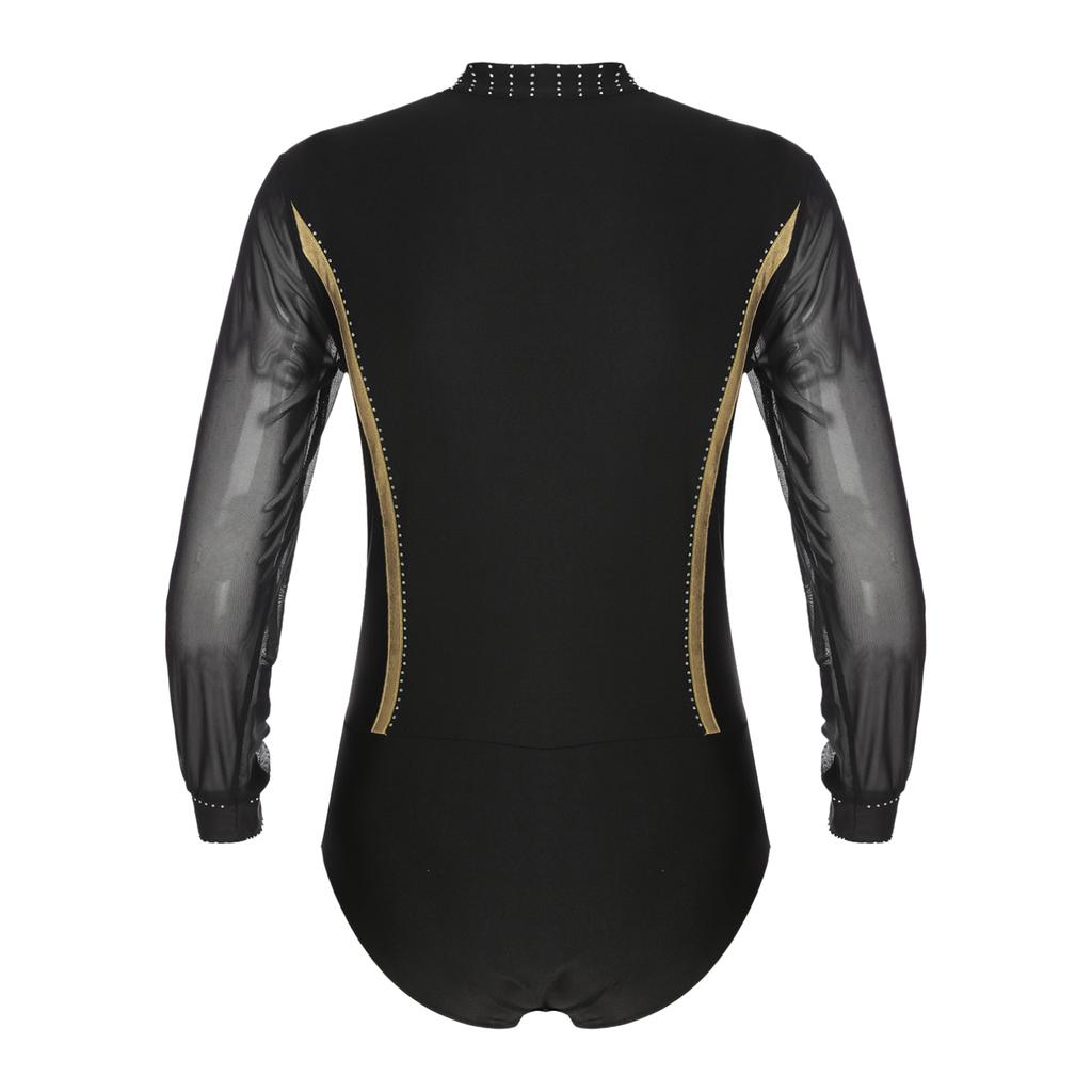 Мужской трико с длинными рукавами, бальный костюм, блестящий современный танцевальный трико, боди, костюм для косплея на Хэллоуин