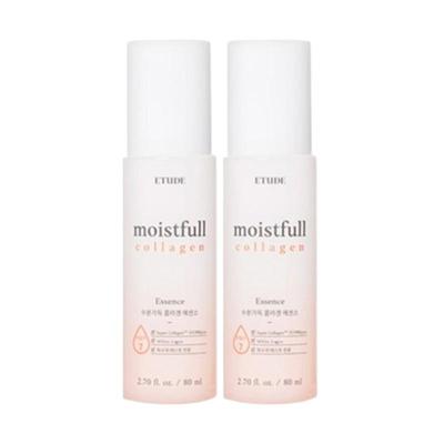 Эссенция Etude Moistfull Collagen 80 мл x 2 – Вода с коллагеном Super Collagen™ 513 900 ppm, Легкая увлажняющая эссенция для упругой и гладкой кожи
