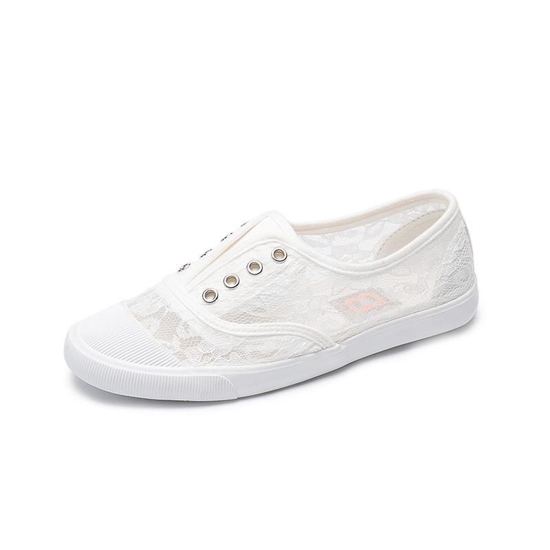 2024 Новые летние кружевные дышащие кроссовки женские туфли удобные повседневные туфли на плоской подошве белые туфли 759