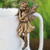 Micro Landscape Fairy Ornaments 2Pcs/Set Planter Flower Figurines, Retro Resin Butterfly Wing Miniature Garden Statues Statues, Cute Hanging