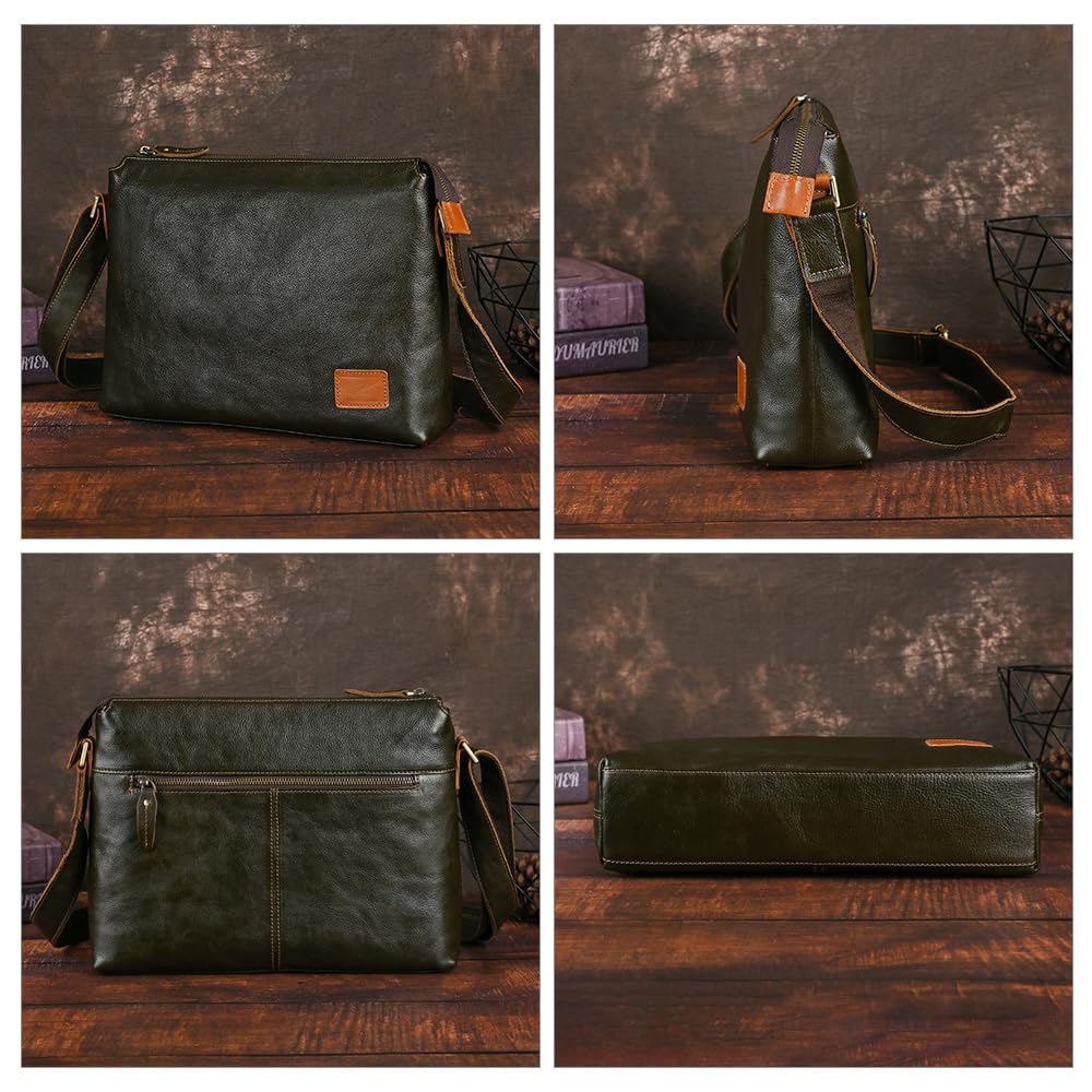Whatna Сумка на плечо из натуральной кожи коровы дубленой в античном стиле для мужчин, сумка-мессенджер через плечо, большой формат A4, подходит для iPad Pro 13, горизонтальный стиль,