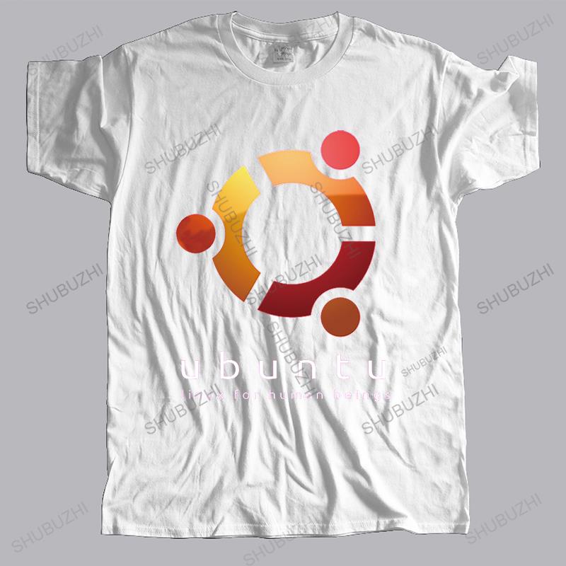Мужская футболка летняя мужская мода футболка Бренд Одежда Юмор Ubuntu Linux Для людей женская унисекс черная футболка