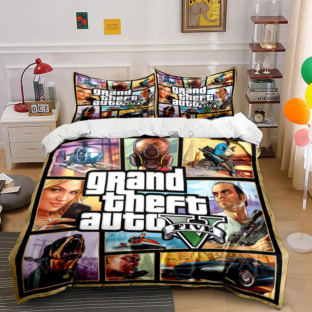Grand Theft Auto V collage. Bedding sets Duvet cover sets Duvet covers Pillowcases(1*Duvet Cover 2*Pillowcases without duvet insert)