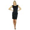 Bimba Women Black Bodycon Dress Knee Length With Heavy Sequin Neckline