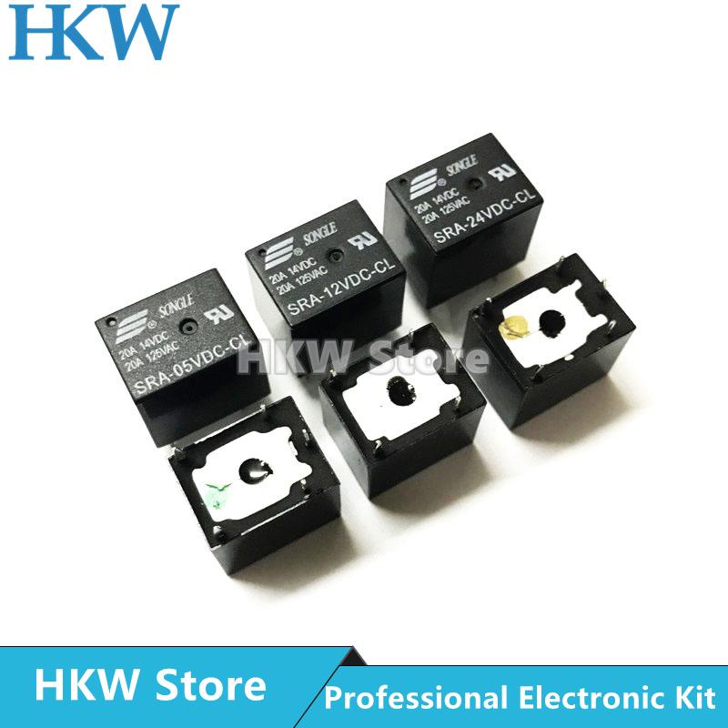 5pcs 5V 12V 24V 20A DC Power Relay 4PIN 5PIN SRA-05VDC-AL SRA-05VDC-CL SRA-12VDC-AL SRA-12VDC-CL SRA-24VDC-CL Automobile Relais Relays 5