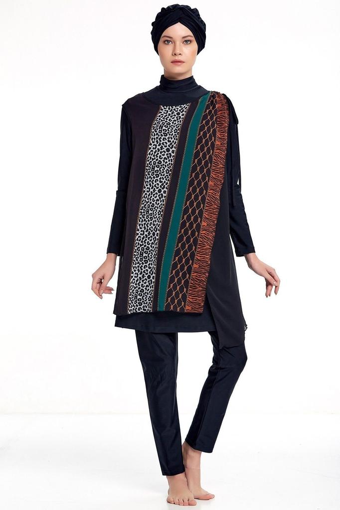 Женский Мусульманский Скромный Исламский Полный Чехол Буркини Пляжный Купальный Костюм Купальники Хиджаб Пляжная Одежда Купальник 3 шт.