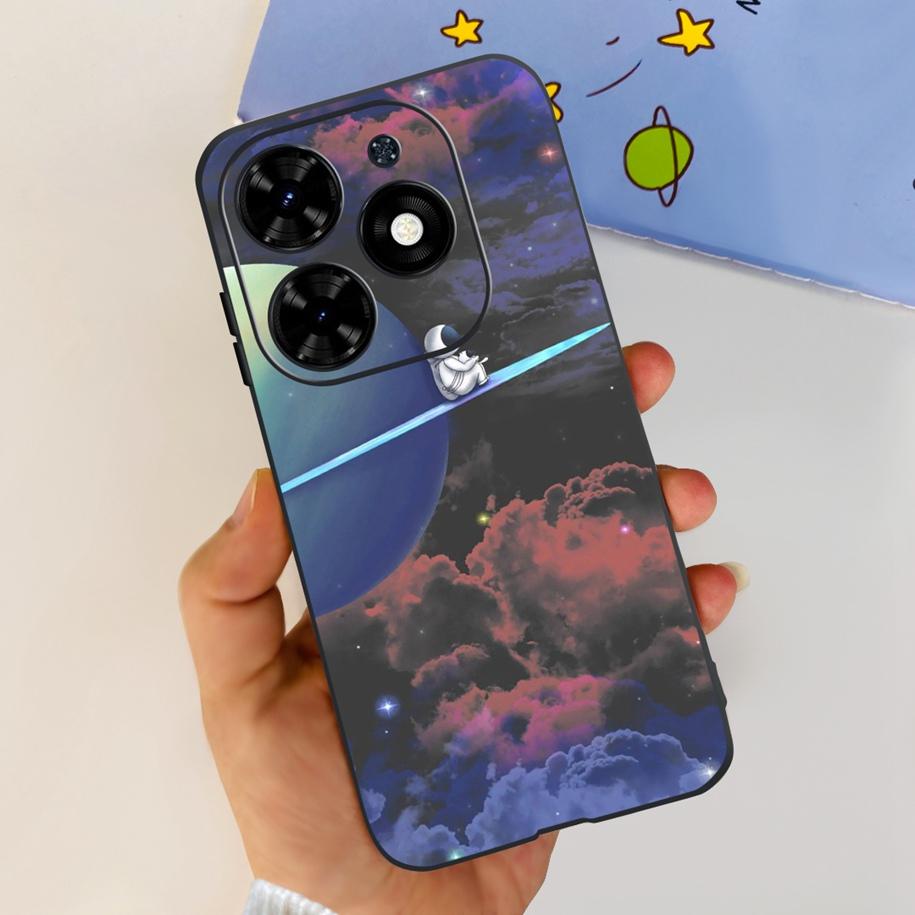 Чехол для Tecno Spark Go 2024 Популярный Цветок Астронавт Capa Силиконовый Мягкий Чехол для Tecno SparkGo 2024 BG6 Ударопрочный Корпус Телефона