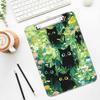 Plastic Cute Clipboard Low-Profile Metal Clip, A4 Letter Size 9 x 12.5 in, 8.5 x 11 Paper Clip Board for Teachers, Nurses, Classroom,Cute Black Cats