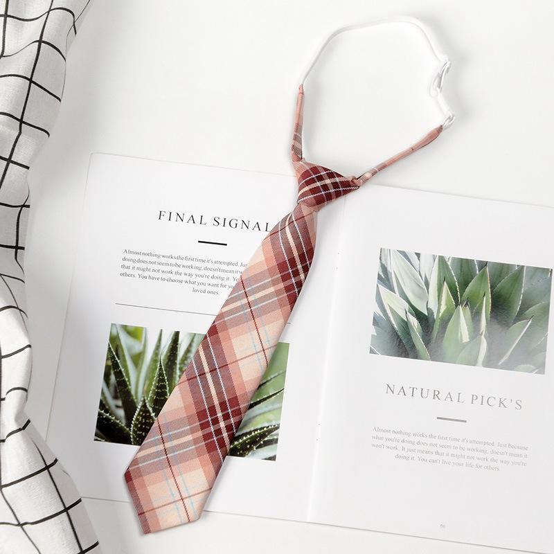 JK Bow Tie for Women, Japanese Uniform Shirt, College Style Student Plaid Tie, Men's Free Ribbon Accessories