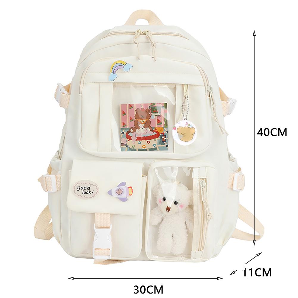Preppy Style Large Capacity Students School Bags Casual Canvas Female Backpack Fashion Patchwork Women Knapsack with Card Badge